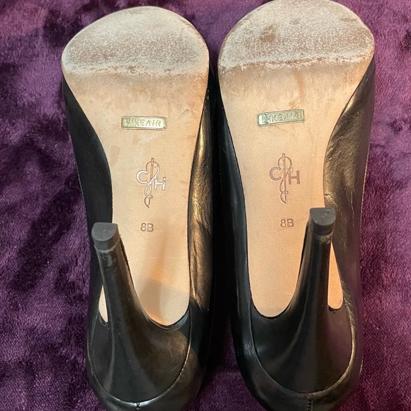 Cole Haan Black Leather/Suede 90mm Pumps (3.5 inch heel) - Size 8B - Picture 6 of 6